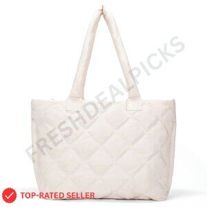 Quilted Puffer Tote Bag Large Capacity Travel Diaper Bag Crossbody Multifunction